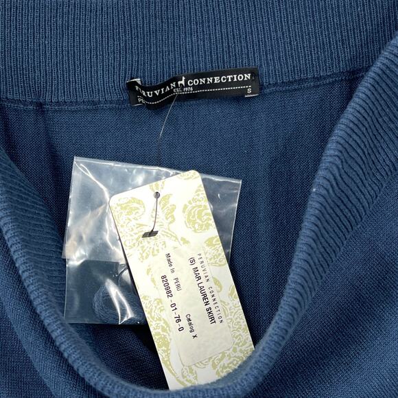 PERUVIAN CONNECTION 2 Piece Skirt Set Small Blue Lauren 3/4 Sleeve Knit Pima - Picture 15 of 16
